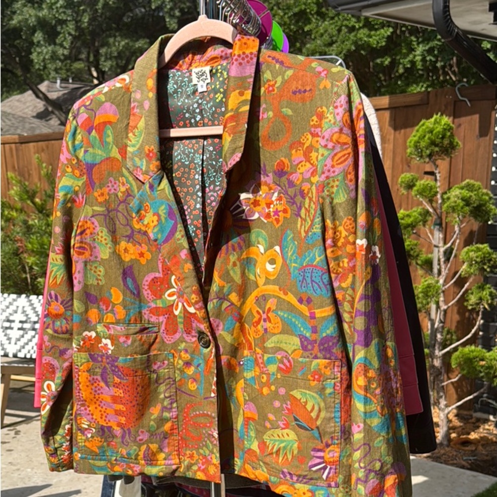 Ivy Jane Vibrant Orange and Green Blazer